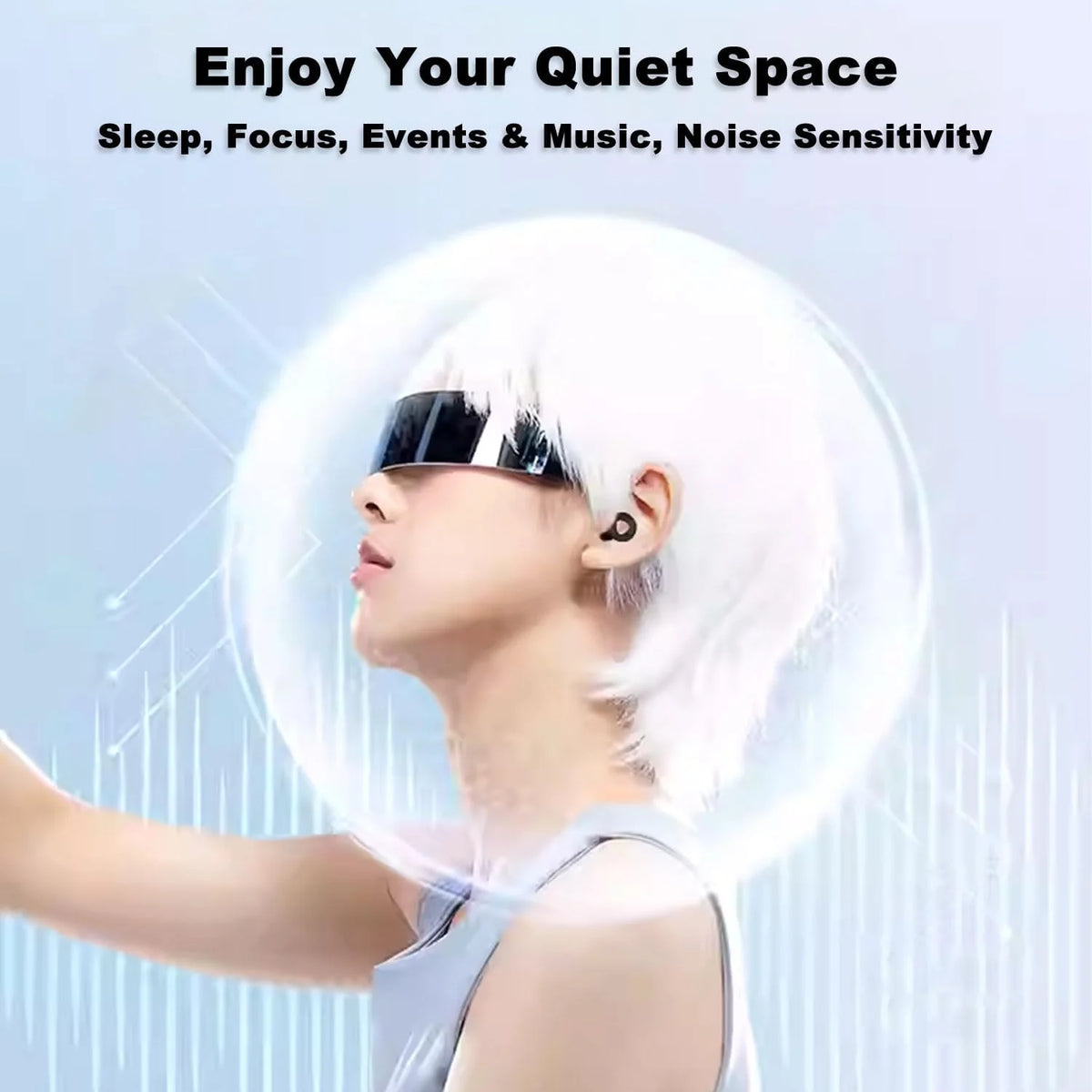 XYM Silicone Soundproof  Anti Noise Bullet Type Earplugs Portable Sports, Sleep  Noise Reduction Silicone Earplugs Reusable