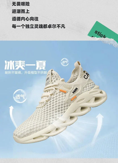 Breathable Mesh Summer Men Platform Sneakers Lightweight Casual Loafers Shoes for Running Tennis Hiking Outdoor Daily Wear