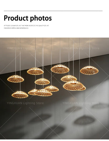 Modern Restaurant Pendant Lamp for Villa Dining Table Bar Kitchen Island Hanging Light for LED Glass Dining Room Chandelier