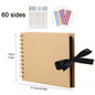 ZK20 80 Sides Black Memory Books DIY Craft Photo Albums Scrapbook Cover Kraft Album For Wedding Anniversary Gifts Memory Books