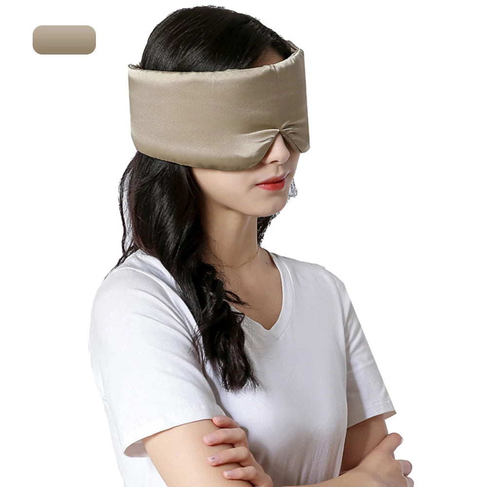 100% Sleeping Mask Mulberry Silk Eyepatch Blocking Light Eyemask Eyeshade Soft Padded Slaapmasker Travel Sleeping Aid