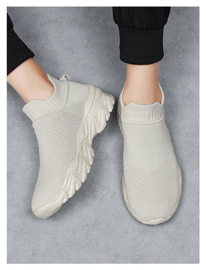 Men'S And Women'S Sneakers Mesh Breathable Lightweight High-Top Running Tennis Shoes Comfortable Outdoor Pair Naked Boots