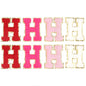 8pcs Sweet 26 Letters Towel Embroidery Patch Pink A-Z Self-adhesive Sticker Decoration For DIY Apparel Bag Crafts Accessories