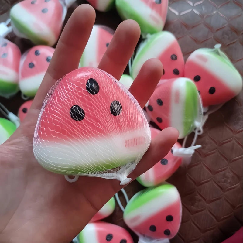 S Cute Watermelon Squishy Fidget Toy Slow Rebound Decompression Toy Anti-Stress Slow Rising Fruit Soft Stress Relief Squeeze Toy