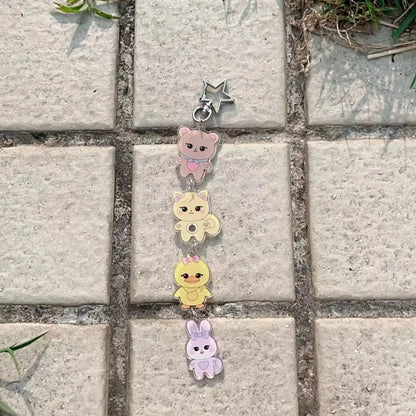 Kpop Idol Cute Plush Keychain Kawaii Cartoon Bag Charm Fan Merch Gift Women Girls Birthday Collection Accessories