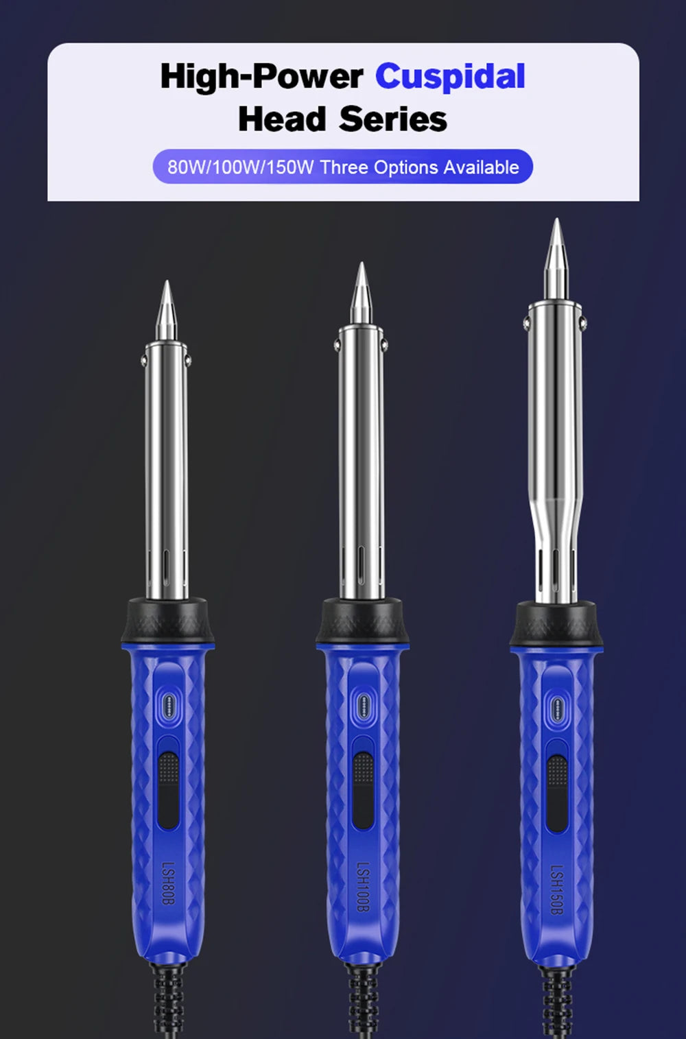 Intelligent High-Power Electric Soldering Iron 80W/300W Fast Heating  Alloy Solder Electric Soldering Iron