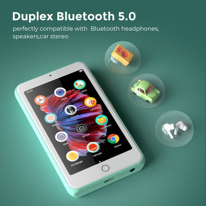 MP3 player bluetooth speakers & wifi, music player with video, FM radio, eBooks, capacity up to 512 GB