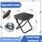 Portable Folding Stool for Adults, Black Lightweight Camping Seat, Compact Design for Fishing, Hiking, Gardening, Beach Activiti