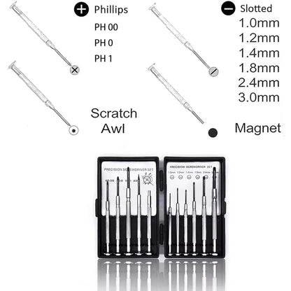 11pcs Mini Precision Screwdriver Set, Small Screwdriver Set For Electronics, Toys, Computer, Watch Repair, Upgrade Red Box Tough