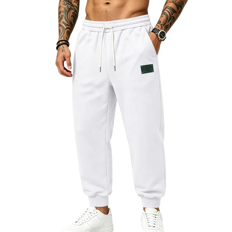 Men's Fleece Lined Jogger Pants, Autumn Winter Heavyweight Sweatpants, Drawstring Loose Fit Outdoor Sports Warm Trousers