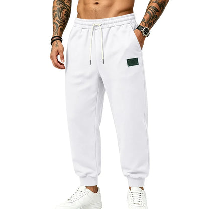 Men's Fleece Lined Jogger Pants, Autumn Winter Heavyweight Sweatpants, Drawstring Loose Fit Outdoor Sports Warm Trousers
