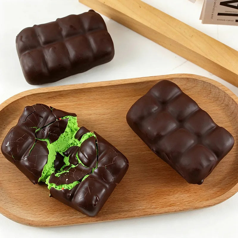 Crispy Clay Filled Chocolate Squishy Fidget Squeeze Toy Crunch Texture Stress Relief Desk Toy For Adults Anti Anxiety Hand Gift