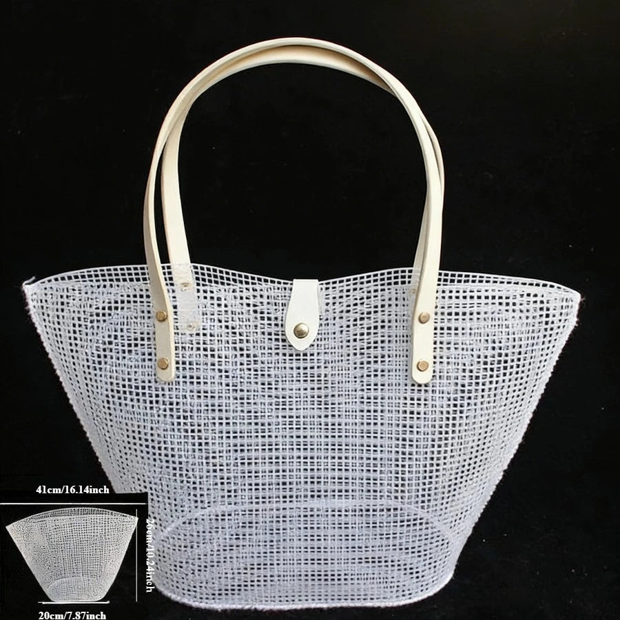 1 set of black mesh plastic embroidery hand-woven bag DIY tool kit, wallet DIY material， for handicraft lovers, handmade gift
