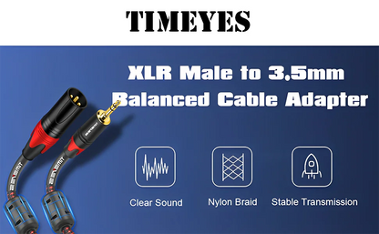 3.5mm To XLR Cable XLR To 3.5mm TRS Stereo Aux Cord Adapter Unbalaned Microphone Cable for Speaker Amplifier Camera Laptop IPad