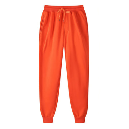 Unisex Solid Jogger Sweatpants Elastic Drawstring Cuff Sports Pants Multi-color Loose Fit Casual Gym Running Trousers Size S-3XL