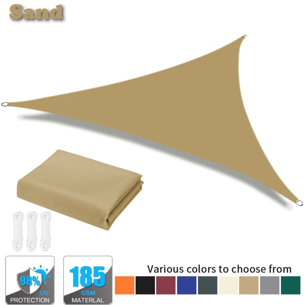 Triangle Sun Shade Sail Canopy UV Block Sun Shelter with Fixing Kits for Outdoor Patio Pool Beach Backyard Garden Sunscreen Tent