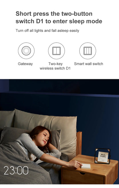 Aqara Smart Wall Wireless Switch D1 ZigBee Remote Control Key Light Switch Button For Mi home HomeKit APP