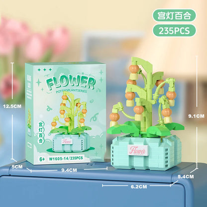 Bouquet Flower Mini Diy Building Block Toys for Children Bricks Blocks for Adults Constructor Micro Bricks Construction Set Gift