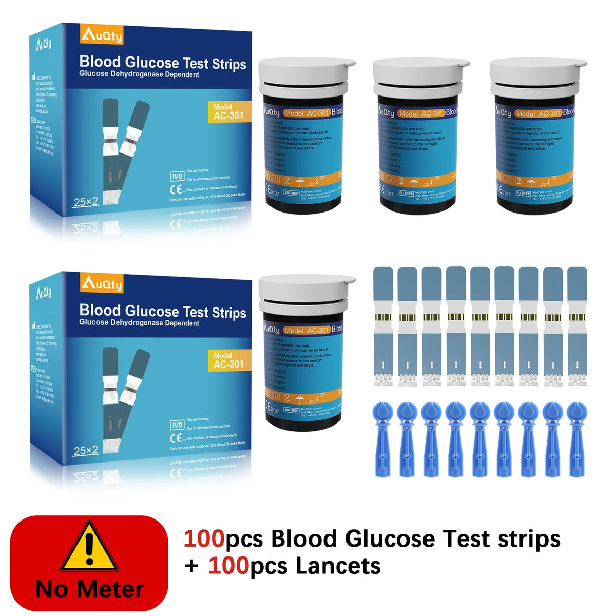 Blood Glucose Meter With Individually Wrapped Glucose Test Strip Glucometer Kit Blood Sugar Monitor for Diabetes Fast Result