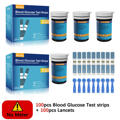 Blood Glucose Meter With Individually Wrapped Glucose Test Strip Glucometer Kit Blood Sugar Monitor for Diabetes Fast Result