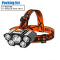 8*XPG LED Strong Light Headlamp Built-in 800mAh Battery USB Rechargeable Head Flashlight Outdoor Camping Fishing Head Light
