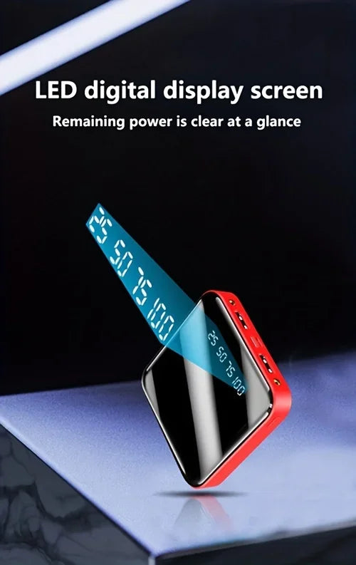 30000mAh Mini Power Bank Fast Charging Large Capacity Portable Power Bank 4 in 1 Cable for Xiaomi iPhone Samsung Huawei 2025 New
