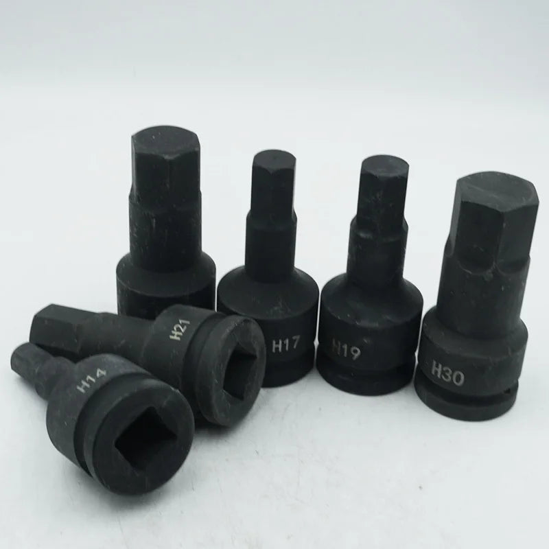 3/4 Inch 100mm Impact Screwdriver Hex Bit Socket Electric Wrench Drill Adapter H12 to H32 Cr-Mo Hand Tool for Auto Repair