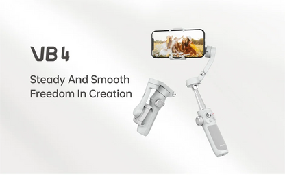 FeiyuTech VB4 Face Tracking Cell Phone Gimbal Stabilizer for Vlogging iPhone 17 Pro Max Samsung Galaxy, Built-in Selfie Stick