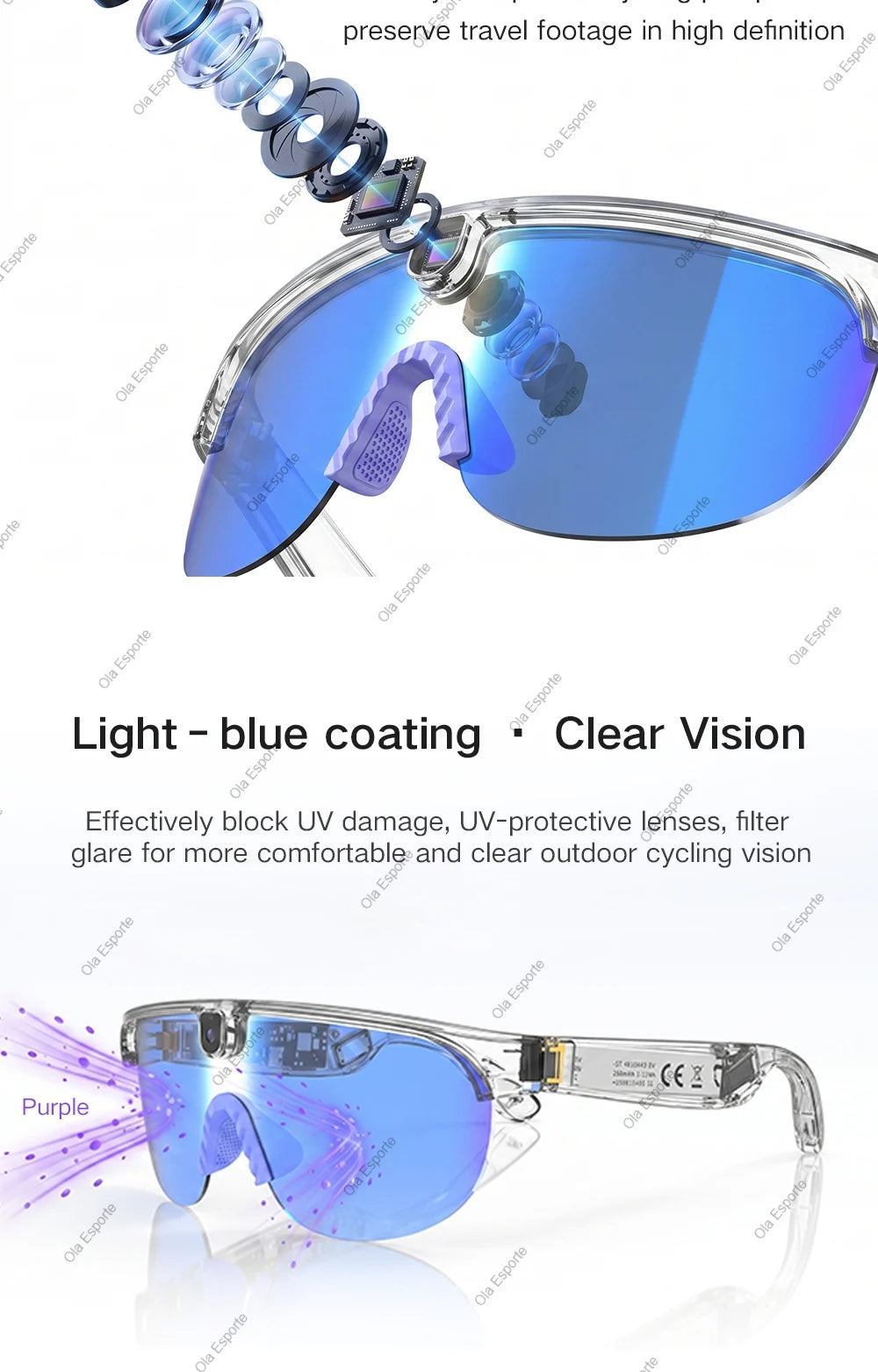 4K Polarized AI Smart Cycling Glasses Men 800W Camera Video Recording Translation Sunglasses BT Call Music Sports Glasses Q01