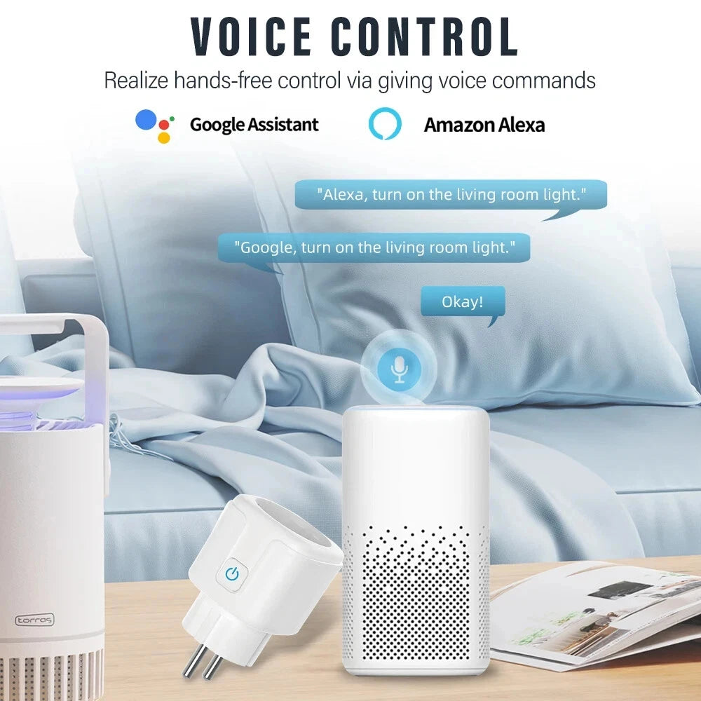 WiFi/Zigbee Smart Plug EU 16A/20A with Power Monitoring Timer Function Socket Compatible with Tuya Alexa Google Home Smart Life
