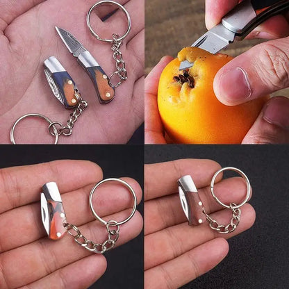 Mini Folding Knife Pendant Keychains Outdoor Hiking Camping Portable Penknife Keyrings Peel Fruit Tools Small Gifts Souvenir