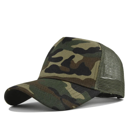 Customized Printed Logo Five Piece Baseball Caps Solid Color Mesh Breathable Sun Shading And Sun Protection Duck Tongue Hats