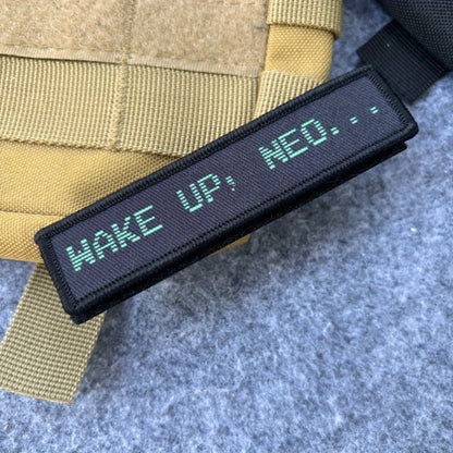 Wake Up Neo Morale Tactical Patch Printed Hook&Loop Emblem Military Badge Combat Armband Backpack Stickers