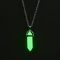 2Pcs/Set Luminous Hexagonal Column Heart Pendant Couple Magnetic Necklace Natural Stone Geometric Pendant Necklace Jewelry Gifts