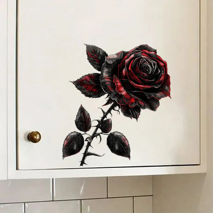KT88# Gothic Rose Sticker Stickers,Wall Toilet Decal Removable, Vinyl Car Sticker for Bathroom Decor, Outdoor Indoor Use