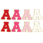 8pcs Sweet 26 Letters Towel Embroidery Patch Pink A-Z Self-adhesive Sticker Decoration For DIY Apparel Bag Crafts Accessories