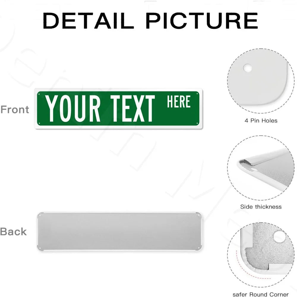 Custom Street Sign, Personalized Metal Sign For Office Workplace Home Yard Road, Custom Your Text Signs for Outdoor 16x4 Inches