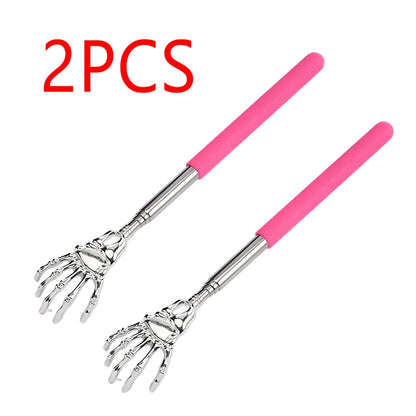 Stainless Steel Adjustable Massage and Tickle Relief Back Portable  Rubber Handle Extendable Telescoping Itch Stick Health Care