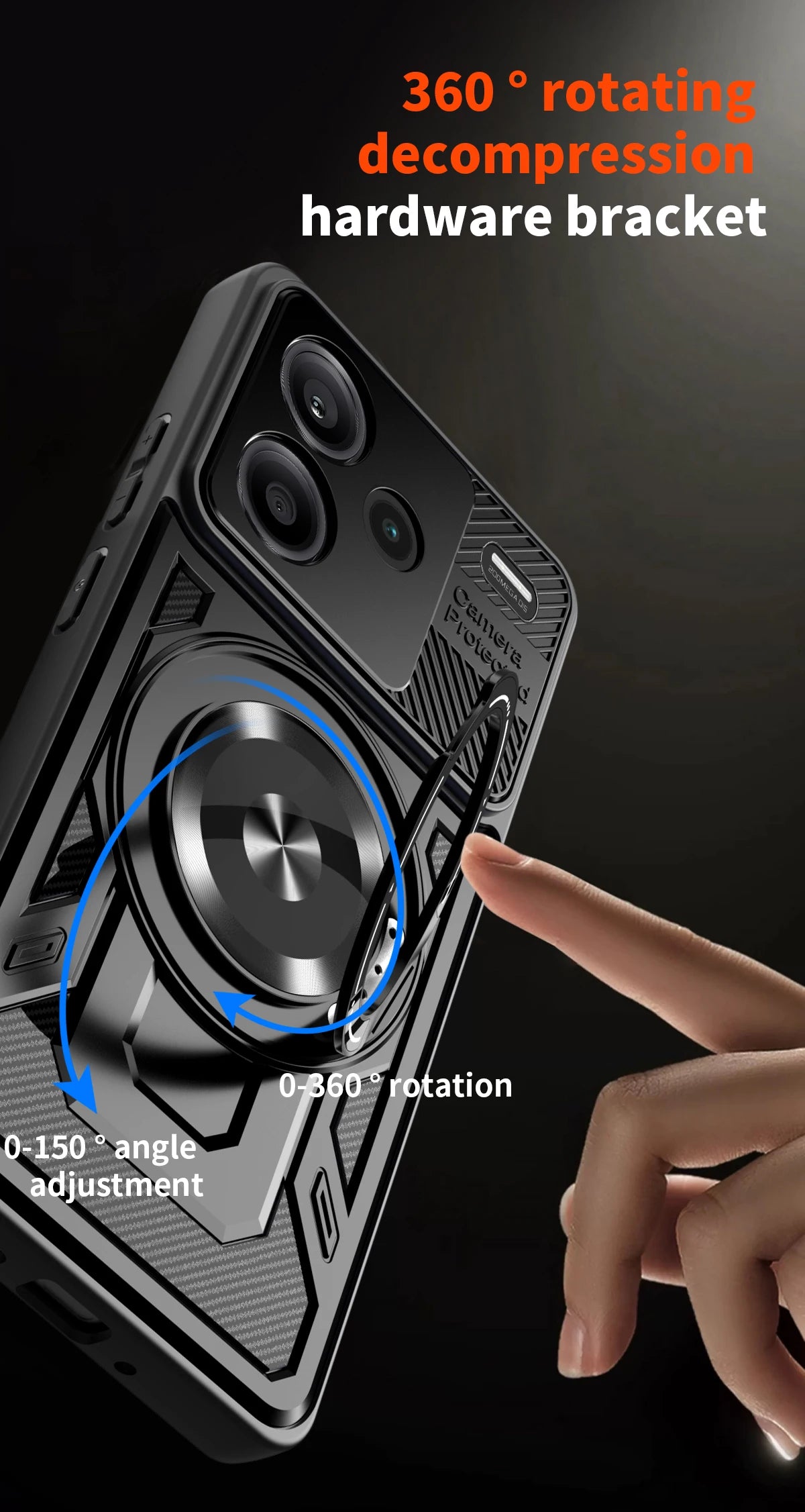 For Redmi Note 13 Pro Plus Case Armor Shockproof Phone Cover for Xiaomi Redmy Note13 Pro + Plus 5G Car Magnetic Holder Funda