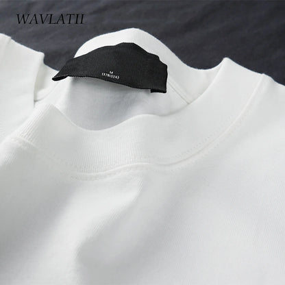 WAVLATII Oversized Summer T Shirts for Women Men Brown Casual Female Korean Streetwear Tees Unisex Basic Solid Young Cool Tops