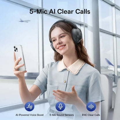 Słuchawki bezprzewodowe Baseus EH10 NC ANC 45 dB, adaptacyjna hybrydowa redukcja szumów, słuchawki Hi-Res LDAC, Bluetooth 6.0, 80 godz.