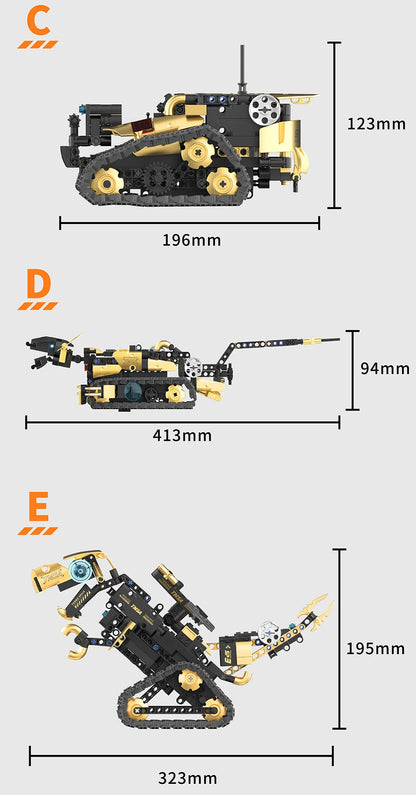 Multi-Axis mechanical Arm Programmable Building Blocks 5 in 1 robot Remote Control toys Interactive STEM Learning children gift