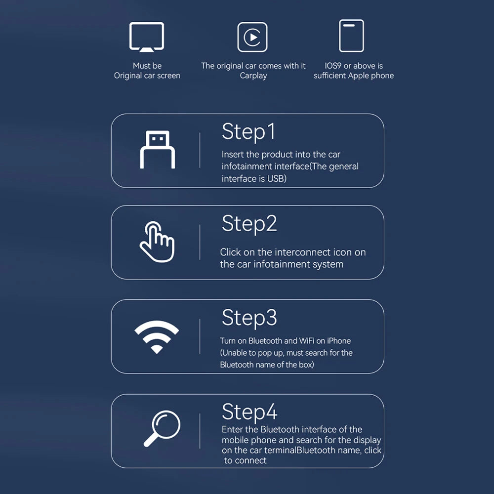 KEBIDUMEI Wired To Wireless Carplay 2IN1 Car AI Box Plug & Play Smart Dongle Android Auto WiFi 5.0GHz Bluetooth 5.0 Mini Adapter