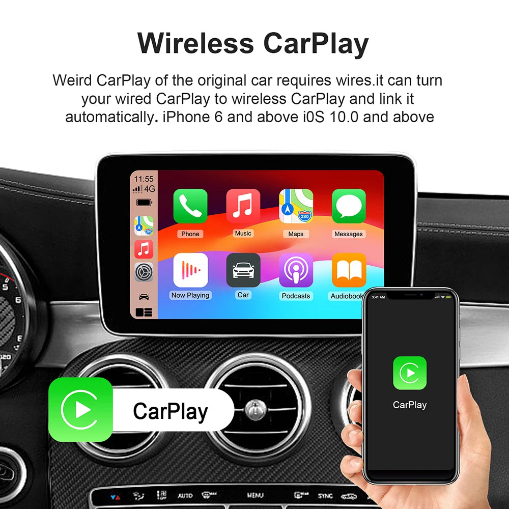 2026 Android13 CarPlay Ai Box Kowankit Wireless Android Auto 3in1 USB Adapter For Youtube Netflix Universal TV Box Plug And Play