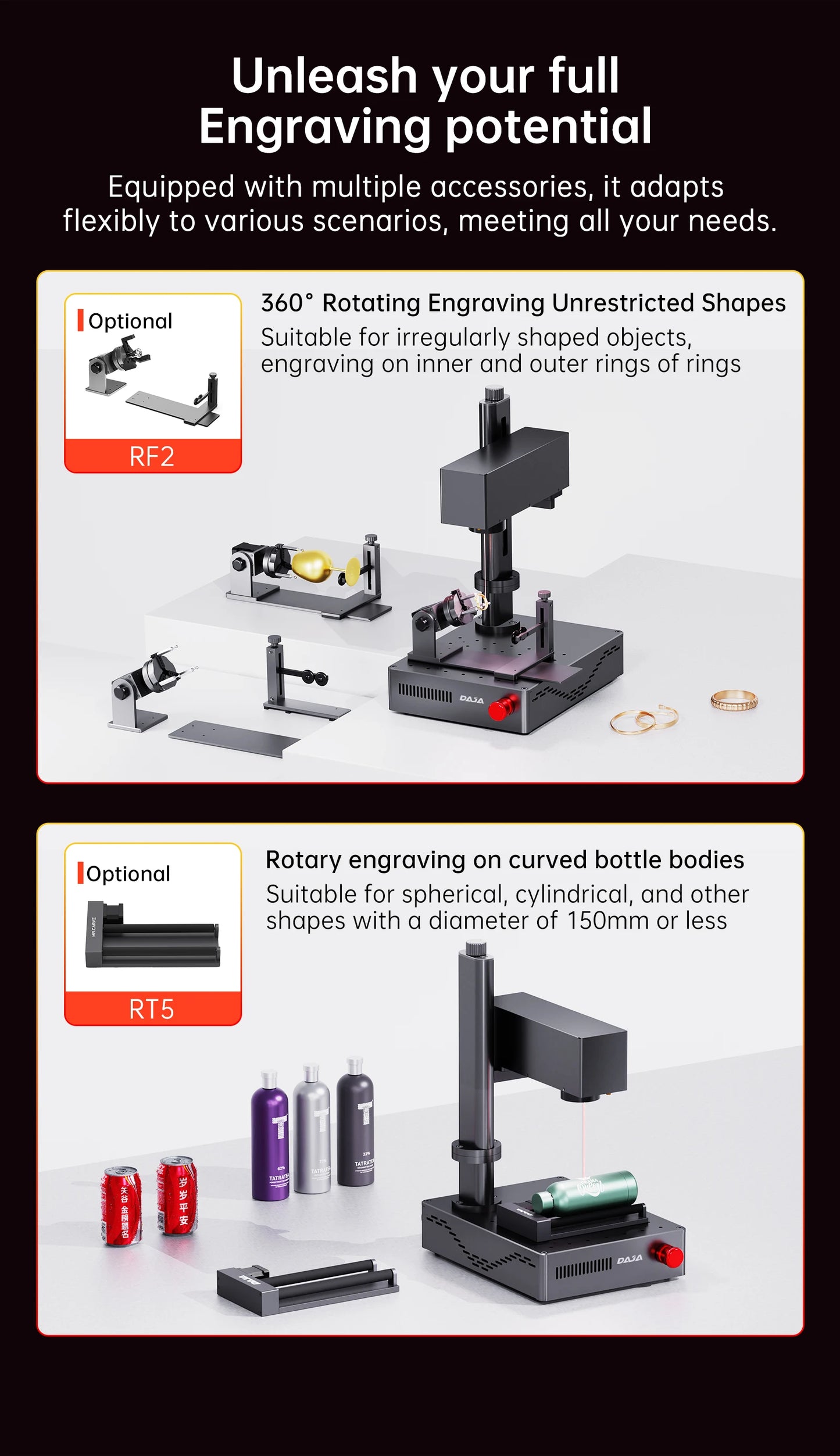 DAJA MINI Portable Fiber Laser Marking Machine High Precision Industrial Business 90*90mm for ALL Metal Jewelry Leather Acrylic