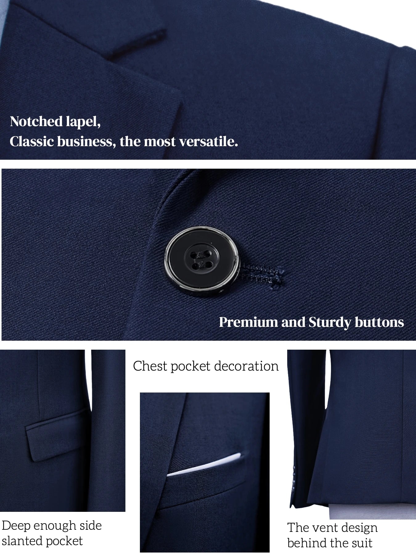 Men's Suit 2pcs Set, Elegant Formal Jacket And Pants, Great Wear for Wedding, Party And Formal Dinner