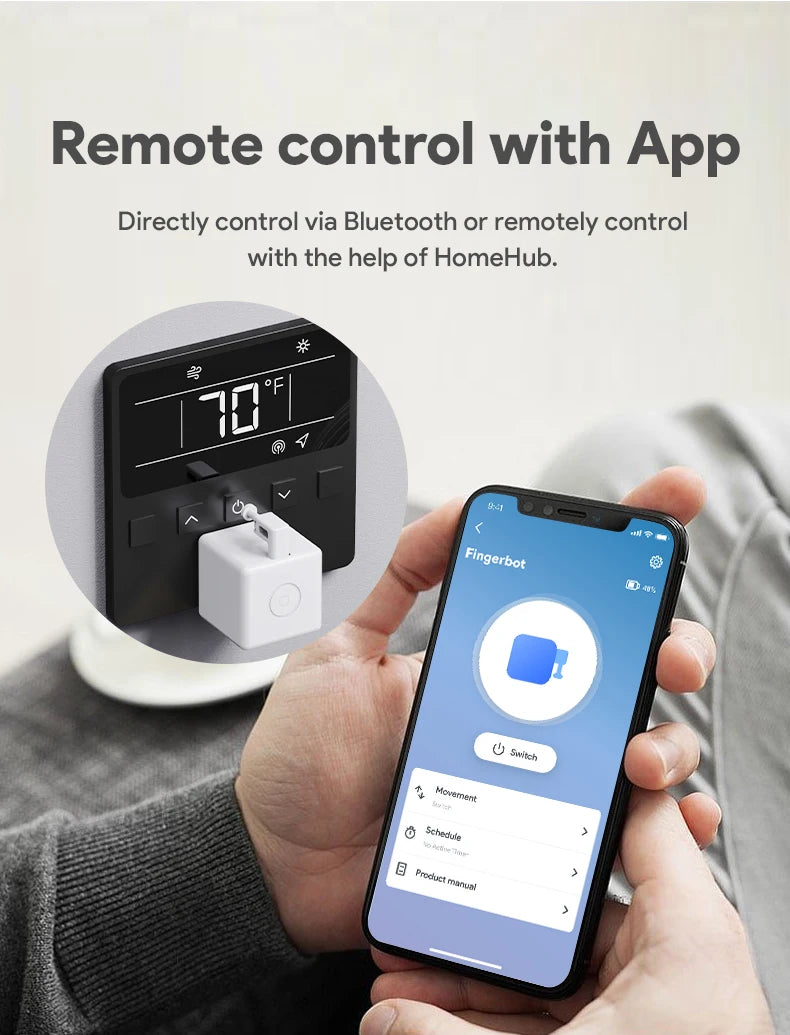 New Tuya Bluetooth Smart Touch Fingerbot Plus USB Charge Version Switch Button Pusher Arm Fingerbot Via Alice Alexa Google Home