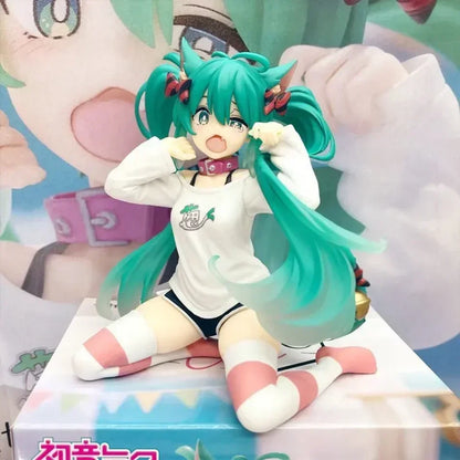 Hot sale 11-21cm Desktop Cute Hatsune Miku Kwaii Style Anime Figure Toys PVC Model Collector Doll Birthday Gift