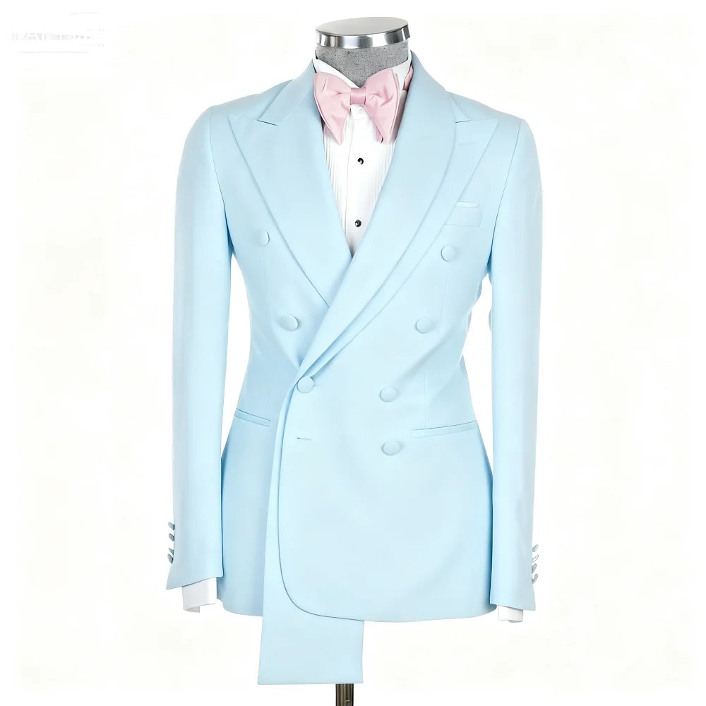 Rose Pink 2-Piece Men's Tuxedo with Spacious Lapel for Wedding Banquet Party Formal Men's Clothing Custom-Made Di