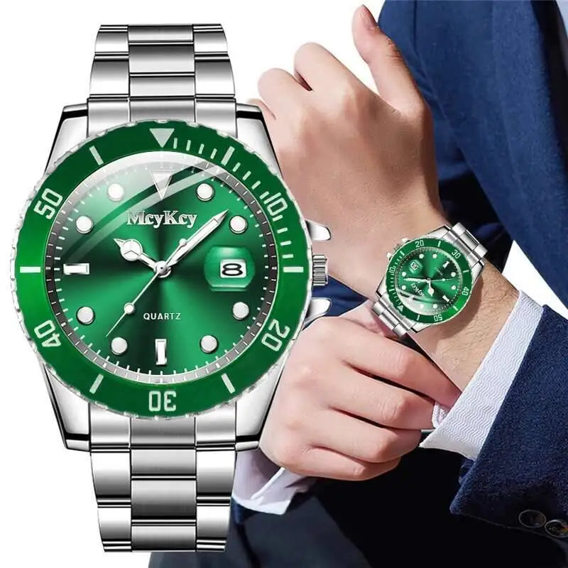 Fashion Men Business Watches Luxury Large Dial Calendar Watch Men's Quartz Wristwatch Reloj Hombre